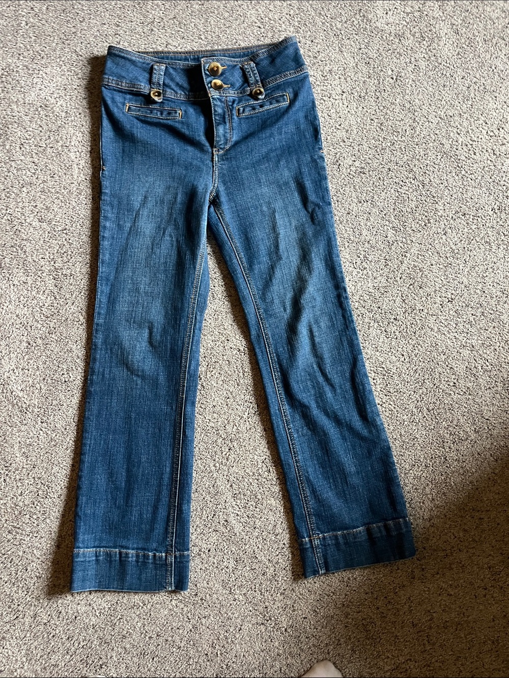 Pilcro Cropped Straight Jeans with Double-Waist Buttons Adorable Size 26